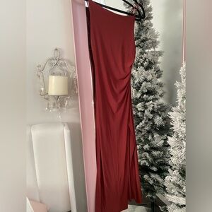 Pull and bear burgundy/ red colour floor length dress